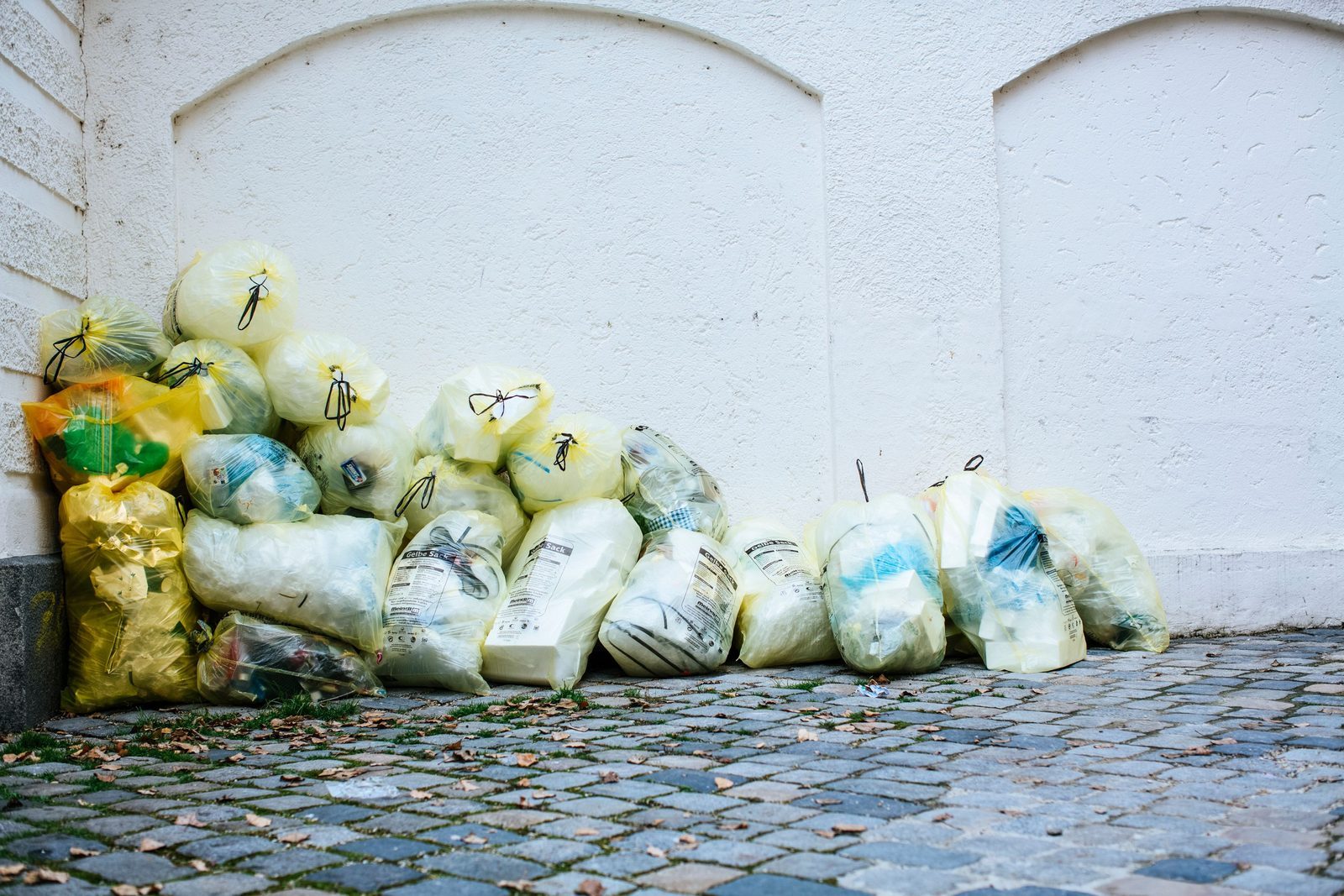 Decorative gravel on display