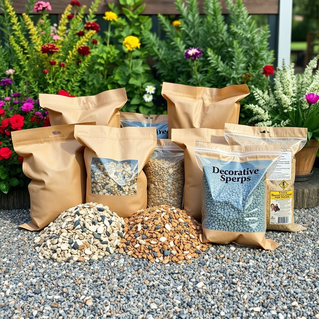 Colorful decorative gravel packs