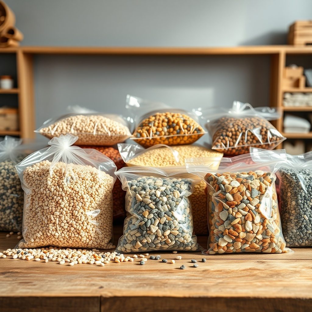 Colored gravel packs selection