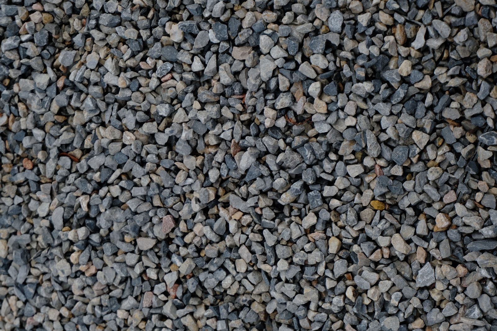 Decorative gravel packs on display
