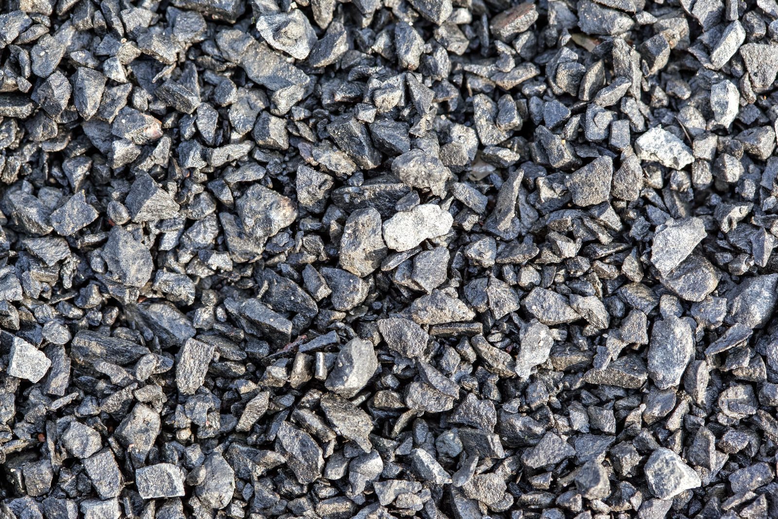 Colorful gravel packs on display