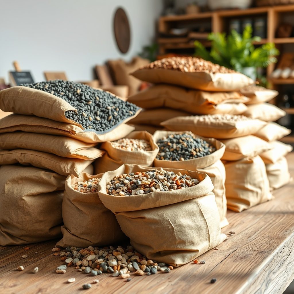 Decorative gravel in various colors