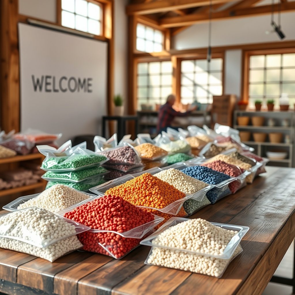 Dry packs of decorative gravel